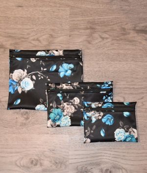 Sac collation fleurs bleues