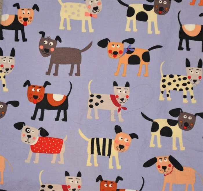 Motifs chiens (gros ) fond bleu pour serviette à cheveux