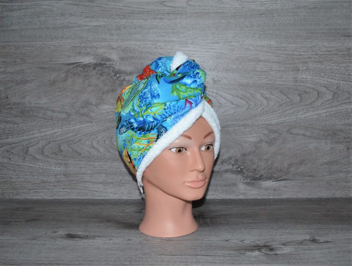 Serviette à cheveux poissons tropicaux