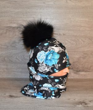 Tuque fleur bleue